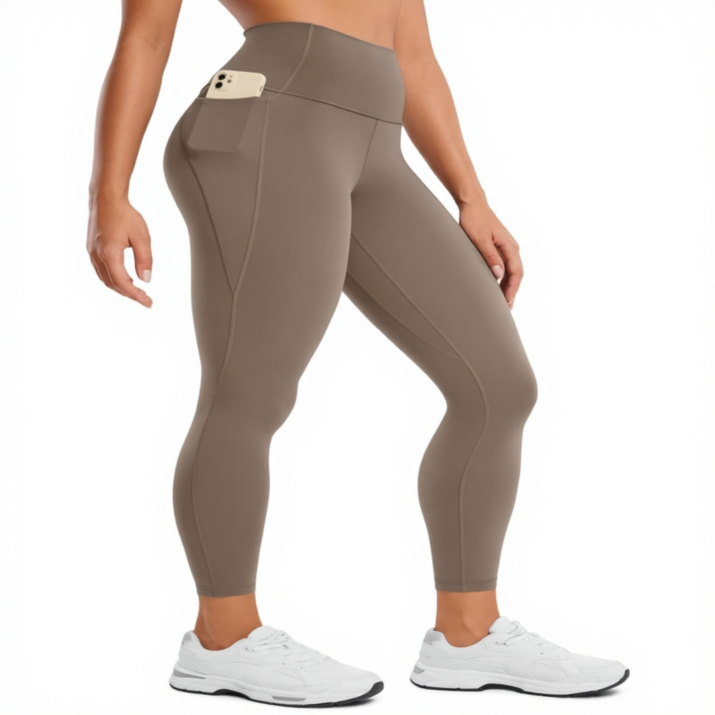 CRZ YOGA Butterluxe Vintage Velour Workout Leggings Pockets 25''-High Waisted Womens Yoga Pants Buttery Soft