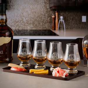 Boîte à verres en bois <span class=keywords><strong>Glencairn</strong></span> personnalisée avec plateau de service et couvercle gravé, coffret de dégustation de whisky, boîte cadeau en bois monogrammée pour homme - Product Image 2