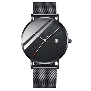 ultra Custom logo Thin Quartz Alloy Wrist <b>Watches</b> for Men Minimalist Stainless Steel Bracelet Mesh <b>Watch</b> - Product Image 1