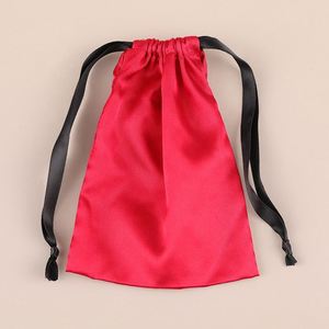 Bolsa de Embalaje para Extensiones de Cabello con Cordón de Satén Negro, con Logotipo Personalizado Impreso, para Almacenamiento de Ropa y Ropa Interior, en Promoción - Product Image 4