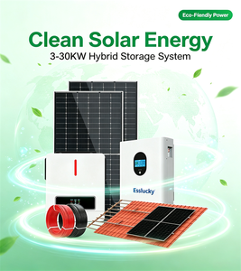 Système d'énergie solaire ESSLUCKY 5-20KW Kit MPPT Hybride avec Batterie Générateur pour Usage Domestique - Product Image 6