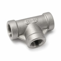 Raccords de tuyauterie en acier inoxydable 304, té égal BSPP BSPT, triple filetage femelle 1/8 1/4 3/8 pouce, surface lisse, tête hexagonale, classe 150