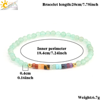Bracelet en pierre naturelle CSJA, 7 chakras, guérison, améthystes, quartz rose, cristal, mini perles de 4 mm, bracelets jonc, bijoux pour femmes H393
