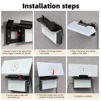 Soporte de Pared para Router Starlink Gen3, Soporte de Almacenamiento de Cables de Plástico Resistente para Uso en Interiores y Autocaravanas