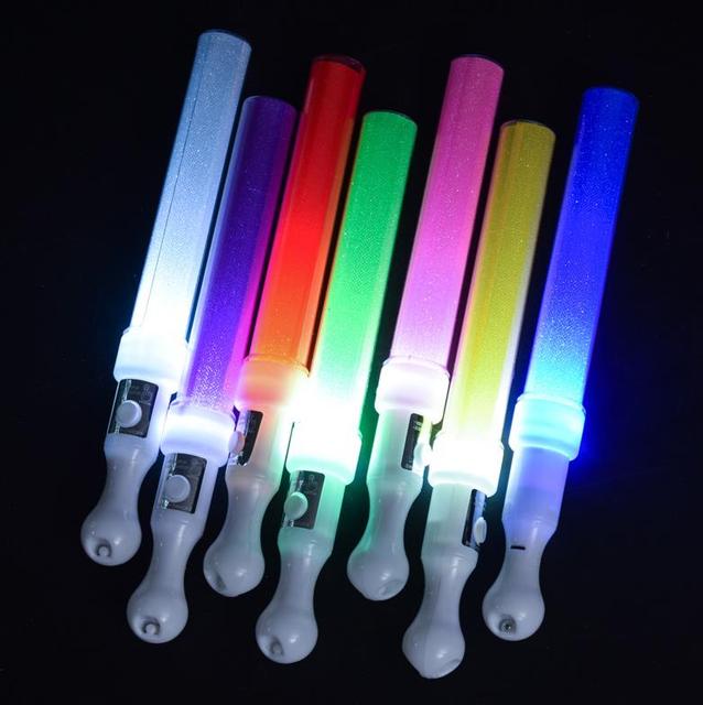 Wholesale Custom LED Glow Stick Flashing Colorful Wands Light up Luminous Short Sticks for Cheer Props Concert Party Supplies