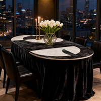 Table basse de salon et de salle à manger en marbre, style minimaliste italien, luxe léger, géométrique et rétro, pour mobilier de maison européen