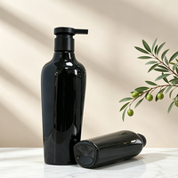 OEM/ODM Bouteille de shampooing/gel douche en plastique noir de 300 ml, emballage cosmétique, flacons de lotion, modèle 149 CN GUA