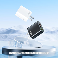 Chargeur USB C Charge Rapide 65W Type C PD QC3.0 Adaptateur Multiprise pour Téléphone Portable