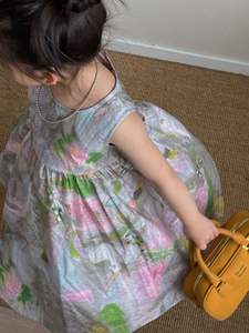 Nouvelle Robe d'été sans manches en coton peigné pour filles 2026 - Robe débardeur imprimée tendance pour un usage quotidien décontracté - Product Image 6