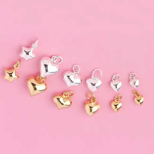 925 Sterling Silver Jewelry Pendant Heart Star Charms bracelet Charms for jewelry making