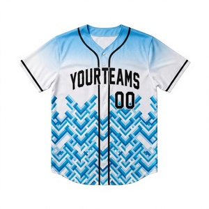 เสื้อเบสบอลแบบมีกระดุม ระบายอากาศได้ดี ไซส์ใหญ่พิเศษ พิมพ์ลายแบบ Sublimation แขนสั้น สำหรับผู้ชาย ผู้หญิง และผู้ใหญ่ เสื้อกีฬา โพลีเอสเตอร์ 100% ขายส่ง - Product Image 1