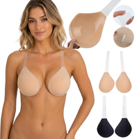Sujetador adhesivo sin costuras de copa A-H para tallas grandes, con tirantes largos, cubrepezones, sin espalda, sin tirantes, invisible, push-up