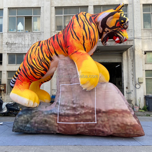 Mascotte animale réaliste géante personnalisée, tigre gonflable sur base rocheuse, modè<span class=keywords><strong>le</strong></span> pour événements en plein air, exposition en parc et décoration publicitaire - Product Image 6