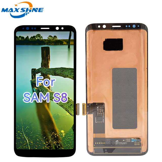 Original Size 6.5\" OLED Touch Screen Digitizer for Samsung Galaxy S8 LCD Display With Frame for Screen Replacement