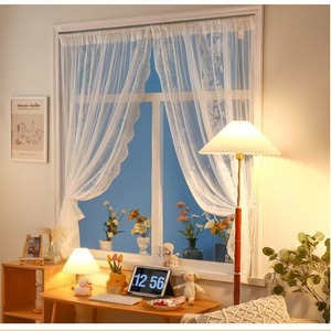 Tenda di pizzo in Voile a rete trasparente giallo bianco <span class=keywords><strong>con</strong></span> anello Voilage <span class=keywords><strong>tende</strong></span> da finestra per soggiorno - Product Image 5