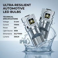 Nouvelles ampoules LED TH Howie T10-3SMD-3838 2W 12-24V CanBus pour feux de position/phare, remplacement des feux de plaque d'immatriculation et des feux d'instrumentation 6000K 330LM