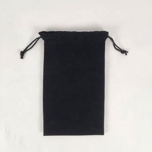 Bolsa de terciopelo suave para joyería, cordón personalizado, regalo de polvo de terciopelo, bolsa de embalaje cosmético, bolsa con cordón de terciopelo negro - Product Image 5