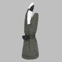Gants de Ski Imperméables en Cuir Véritable, Moufles de Neige et de Motoneige en Cuir avec Manchette Longue