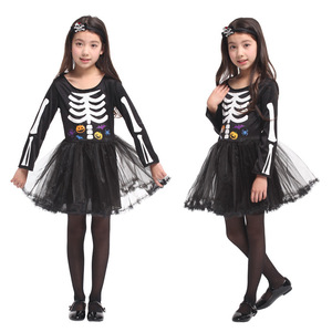 Costume da Scheletro Diabolico per Bambini e Donne, Vestito da Teschio per Feste a Tema - Product Image 1