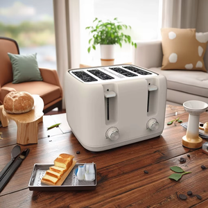 <span class=keywords><strong>Grille</strong></span>-<span class=keywords><strong>pain</strong></span> électrique 4 tranches avec contrôle de température à 6 niveaux, fentes extra larges pour bagels et tranches plus épaisses, usage domestique et hôtelier - Product Image 6