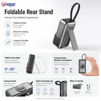 Batterie externe portable ultra-mince avec écran LED, charge rapide PD 22,5W, 5000mAh Li-Polymère, garantie 12 mois, Type-C