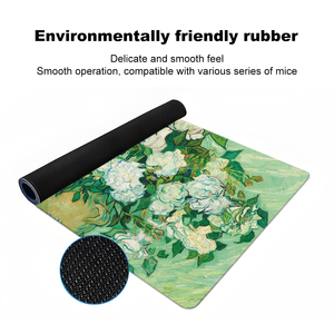 Van gogh vert fleur peinture grand tapis de souris en caoutchouc PC ordinateur tapis de souris de jeu tapis de bureau verrouillage bord de CS GO LOL tapis de bureau - Product Image 4