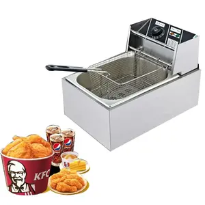 Commercial Stainless Steel Frying Electric Snack Machine Double Cylinder Fryer Chicken Chips Deep Fryer