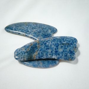 Bricolage Blue Spot Jade <span class=keywords><strong>Gua</strong></span> <span class=keywords><strong>Sha</strong></span> grattage outil de Massage pierre Guasha planches v forme visage masseur bien-être cristal - Product Image 5