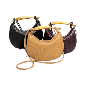 <span class=keywords><strong>Borsa</strong></span> intrecciata fatta a mano per donna nuova <span class=keywords><strong>borsa</strong></span> a <span class=keywords><strong>tracolla</strong></span> con chiusura a Zip geometrica Casual di nicchia per l'autunno - Product Image 3