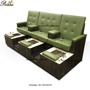 Ensemble de pédicure de bols en acier inoxydable 3 places au design moderne banc de spa pour pédicure avec accoudoir - Product Image 3