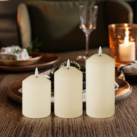 Bougie sans flamme LED à commande par bouton, alimentée par piles, en cire de paraffine Mermei - Écologique et sûre pour la décoration de la maison