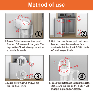 Prodigy, personalizable para uso doméstico, puertas retráctiles para bebés, ABS + PVC con certificado EN/ASTM, puerta de malla para bebés para niños y mascotas - Product Image 6