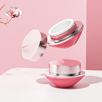 Emballage de soins de la peau vide mat de 30ml 50ml personnalisé pots cosmétiques en verre dépoli uniques de luxe pot de crème pour le visage en forme d'ovni