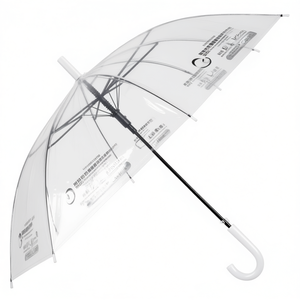 Ombrello Trasparente in Plastica a 8 Stecche, Apertura Manuale, Protezione da Sole e Pioggia, Design Minimalista, Misura Adulto, Ideale per Viaggi - Product Image 1