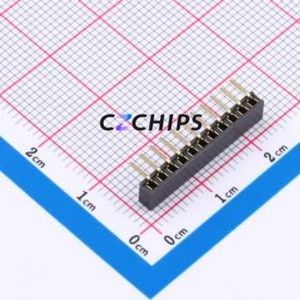 XDM200-1-11-W-4.3-G0 Pin Socket Bent Lead Through Hole,P=2mm Connector 1x11P 2mm Square Hole Right Angle Insert - Product Image 2