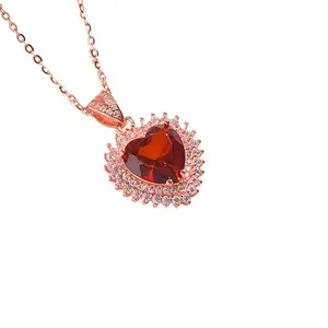 Love Heart Shaped Natural Amber S925 Silver Inlaid Pendant Hot Sale Lady Aristocratic Style