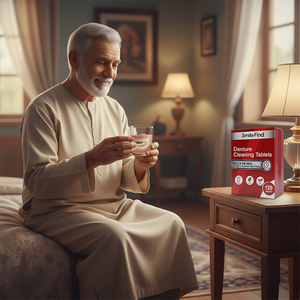 Nụ cười tìm thấy nhãn hiệu riêng làm sạch loại bỏ mảng bám OEM làm sạch răng giả máy tính bảng nha khoa lưu giữ có thể tháo rời máy tính bảng mùi hương - Product Image 1