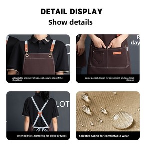 Delantal de Cocina Profesional <span class=keywords><strong>para</strong></span> Hotel y Restaurante, Diseñado <span class=keywords><strong>para</strong></span> el Personal de Servicio de Hostelería, Uso Diario - Product Image 3