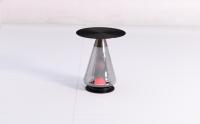 Table d'appoint moderne et minimaliste en acier inoxydable Offre Spéciale Base en verre avec chargeur de type C Lumière LED