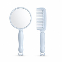 Miroir de Maquillage Portable Personnalisé en Plastique avec Poignée, 1x, pour Étudiant, Extérieur, HD, Compact, pour Dortoir