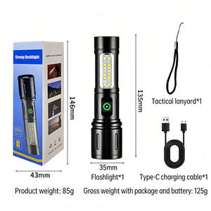 לייזר לבן חדש 500lm פנס פנס חזק strobe אור נייד סגסוגת אלומיניום נטענת LED - Product Image 6