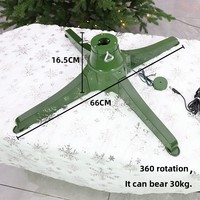 Support de base rotatif électrique multi-spécifications en métal pour sapins de Noël, grand modèle, vert