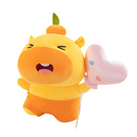 Peluche Capybara Mignonne avec Ballon d'Amour Rose pour la Saint-Valentin, Vente en Gros pour Boutiques
