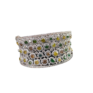 Nueva colección más vendida, pulsera de diamantes tratados reales naturales hecha en oro blanco de 18 quilates con diamantes de 19 quilates para exportación, joyería de moda - Product Image 1