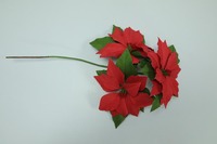 Bunga Poinsettia Kertas Krepe Buatan Tangan M1021, Realistis, Merah, Dekorasi Natal, Seni Bunga Artisan, Pohon Natal, Pesta Musim Dingin