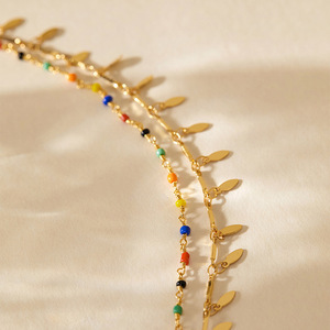Bohemian Style 18K Gold Plated Copper Anklet Plant Shape Multi Layer Vintage <b>Beach</b> Vacation Jewelry - Product Image 1