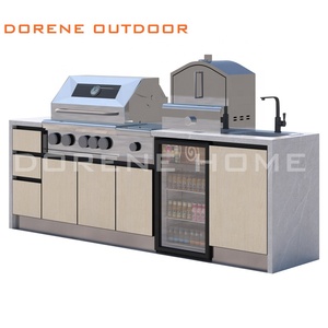 Cocina Inteligente Moderna en Forma de I, de Acero Inoxidable para Exteriores, con Refrigerador Integrado y Parrilla para Asar, para Casa y Jardín - Product Image 6