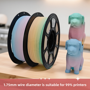 เส้นพลาสติกสำหรับเครื่องพิมพ์สามมิติแบบ PLA ผลิตโดย OEM  แบบด้านไล่เฉดสีรุ้ง ขนาด 1.75 มม. น้ำหนัก 1 กก. ผลิตในประเทศจีน - Product Image 2