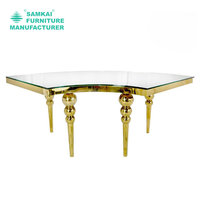 SK-YHZ-H002 vente en gros table à manger dorée table à manger dorée décorations de mariage décoration de planification d'événements combinaison gratuite de