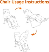 Chaise longue pliante de camping en métal, portable, durable, imperméable, pour l'extérieur, chaise de plage à gravité zéro pour bronzer